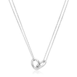 Silver Rhodium  Interlinking Necklet 