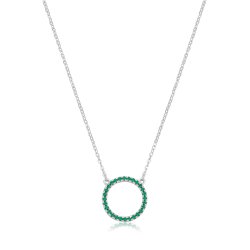Silver Rhodium Cz Set Cercle Of Life Pendant 
