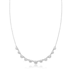 Silver Rhodium Cz Set Necklet 