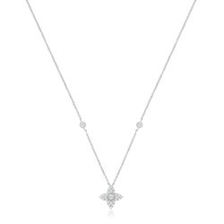 Silver Rhodium Plated Cz Necklet 