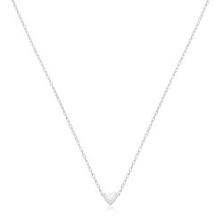 Silver Rolo & Heart Necklet 