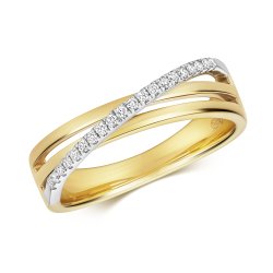 Diamond Crossover Ring In 9ct Gold 