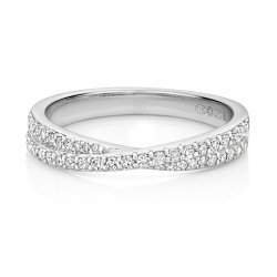 Diamond Crossover Ring In 9ct White Gold 