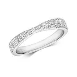 Diamond Crossover Ring In 9ct White Gold 