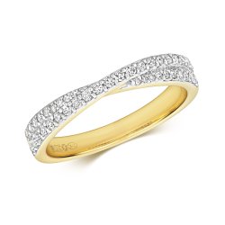 Diamond Crossover Ring In 9ct Gold 