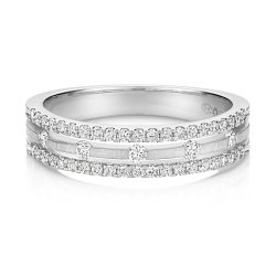 Diamond Ring In 9ct White Gold 