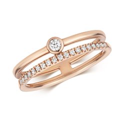 Diamond Ring In 9ct Rose Gold 