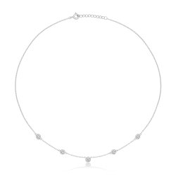 Silver & Co Cz By The Yard Necklet SNG0028
