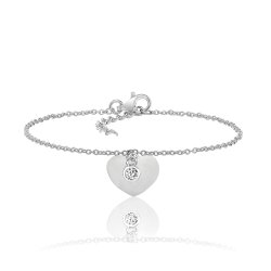 Silver & Co Fine Heart Braclet SBG0052