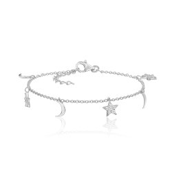 Silver & Co Fine Star & Moon Braclet SBG0046