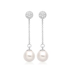 Silver & Co Pearl Drop Cz Stud SEG0125