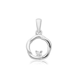 Silver Rhodium Cz Set Cercle Of Life Pendent 