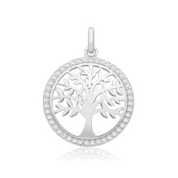Silver Tree Of Life Cz Charm 