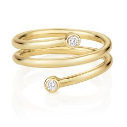 Diamond Spiral Ring In 9ct Gold 