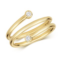 Diamond Spiral Ring In 9ct Gold 