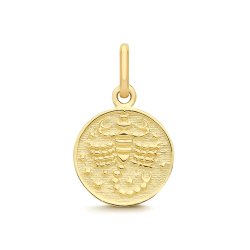9ct Yellow Gold Scorpio Zodiac Coin Pendant 