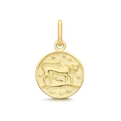 9ct Yellow Gold Leo Zodiac Coin Pendant 