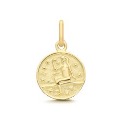 9ct Yellow Gold Virgo Zodiac Coin Pendant 