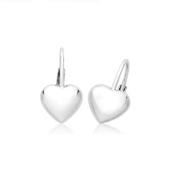 Silver Rhodium Heart Earrings 