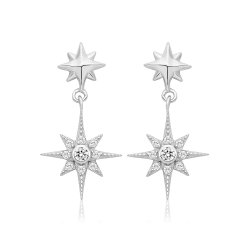 Silver & Co Northern Star Drop Earrings SEG0114