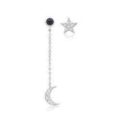 Silver & Co Moon & Star Drop Earrings SEG0122