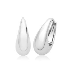 Silver Rhodium Dome Earrings 