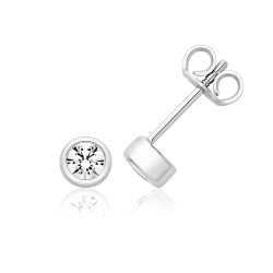 Silver & Co April Birth Stone (diamond) Earrings SEG0104