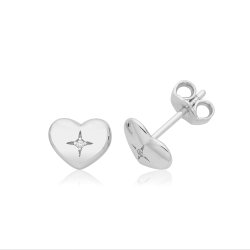 Silver & Co Heart Stud Earrings SEG0120