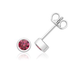 Silver & Co July Birth Stone (ruby) Earrings SEG0107