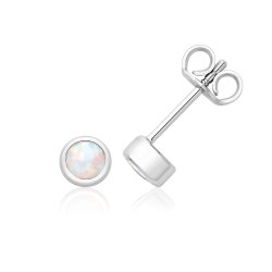 Silver & Co October Birth Stone (opal) Earrings SEG0110