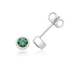 Silver & Co May Birth Stone (emerald) Earrings SEG0105