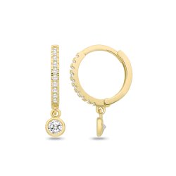 9ct Yel Gold Cz Drop Huggies 
