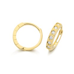 9ct Yel Gold Cz Huggies 