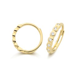 9ct Yel Gold Cz Bubble Huggies 