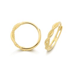 9ct Yel Gold Twist Huggies 