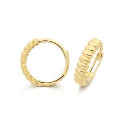 9ct Yel Gold Bubble Huggies 
