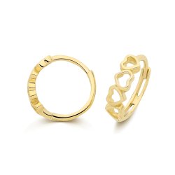 9ct Yel Gold Heart Huggies 