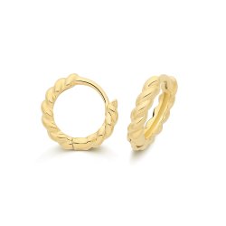 9ct Yel Gold Twist Huggies 