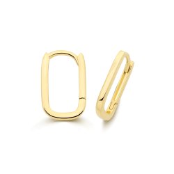 9ct Yel Gold Square Huggies 