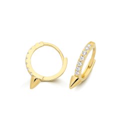 9ct Yel Gold Cz Spike Huggies 