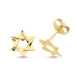 9ct Yellow Gold Star Of David Studs 