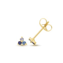 9ct Yellow Gold Cz Cluster Studs 