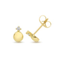 9ct Yellow Gold Round Studs With Cz 
