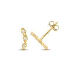9ct Yel Gold Cz Climbing Studs 
