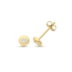 9ct Yel Gold Cz Round Studs 