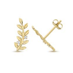 9ct Yel Gold Branch Climber Studs 