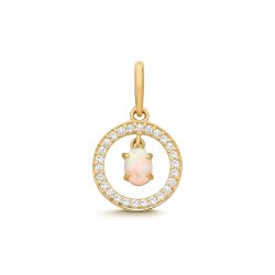 9ct Yel Gold Opal & Cz Charm 