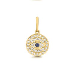 9ct Yel Gold Cz Evil Eye Charm 