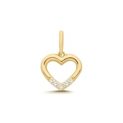 9ct Yel Gold Cz Heart Charm 
