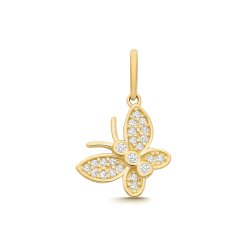 9ct Yel Gold Cz Butterfly Charm 